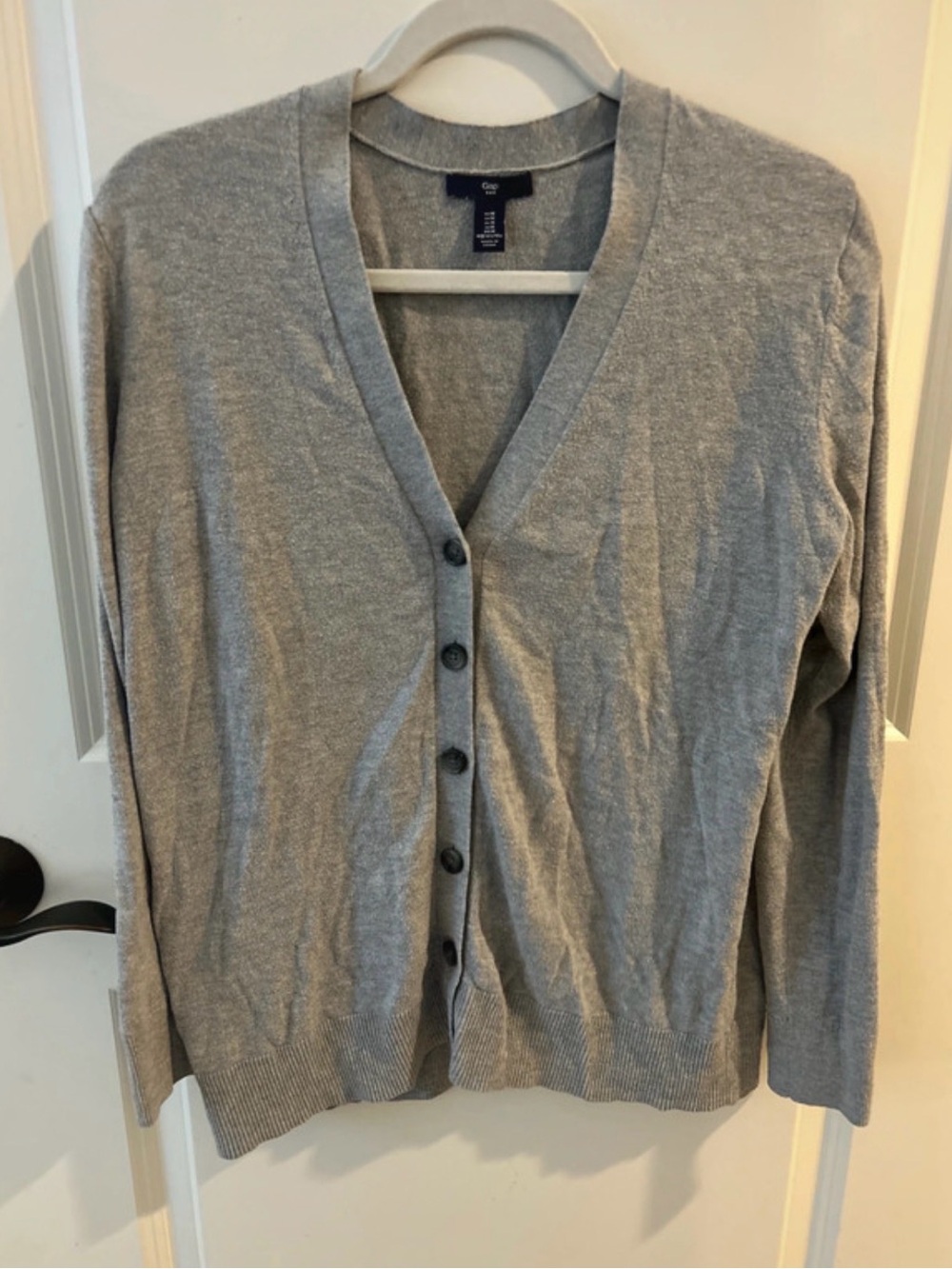 Gap V-Neck Button Cardigan - Light Gray